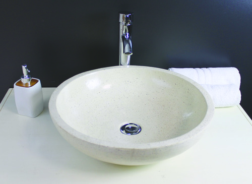 Vasque GELA pierre - crème Ø40x13cm en Terrazzo